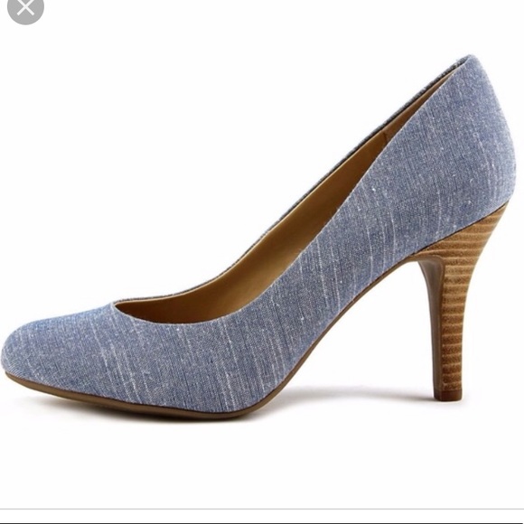 Kelly & Katie Shoes - Chambray style fabric pumps Kelly & Katie